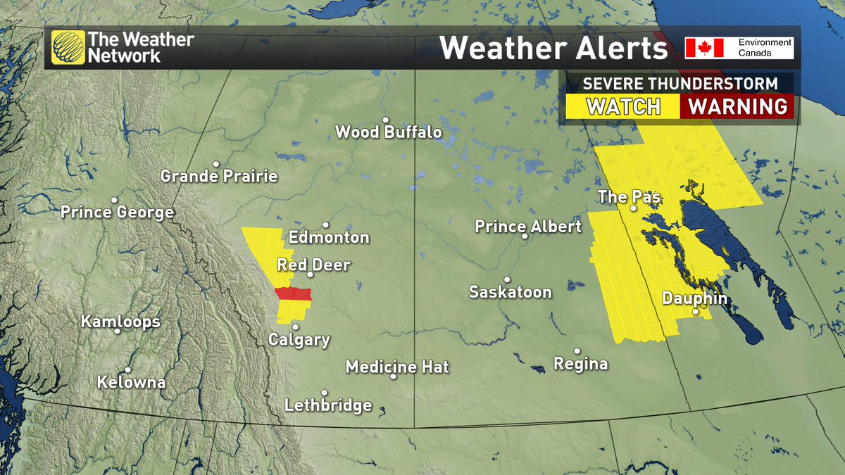 ShannBradbury's tweet photo. Severe thunderstorms popping up in #ABStorm #SKStorm &amp; #MANStorm - tune in @weathernetwork for details! https://t.co/8F1myKlEA0