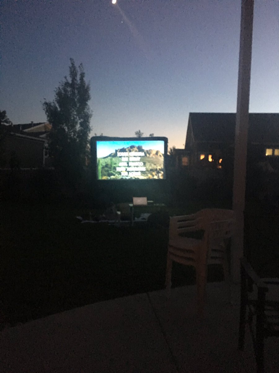 I love summer nights. #backyardmovie #lifeisgood Can you guess the movie?