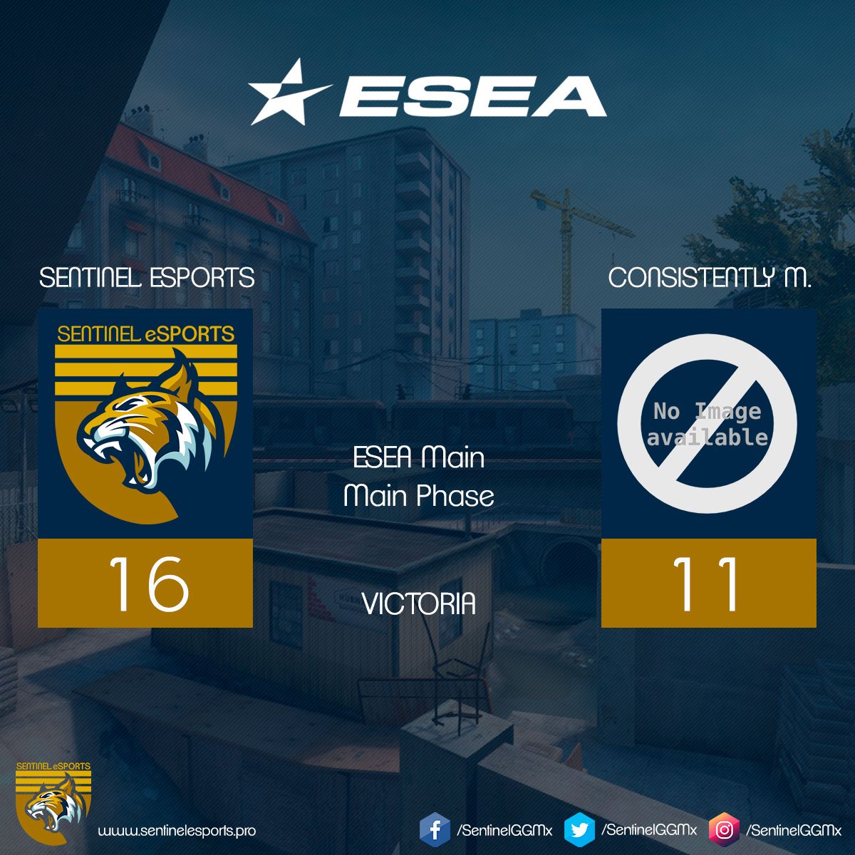 STLSportsCD's tweet photo. GG #ConsistentlyMediocre, ganamos hoy en @ESEA #MainS25.
Somos manada, somos familia #BeSentinel https://t.co/eTUD7lvgqW