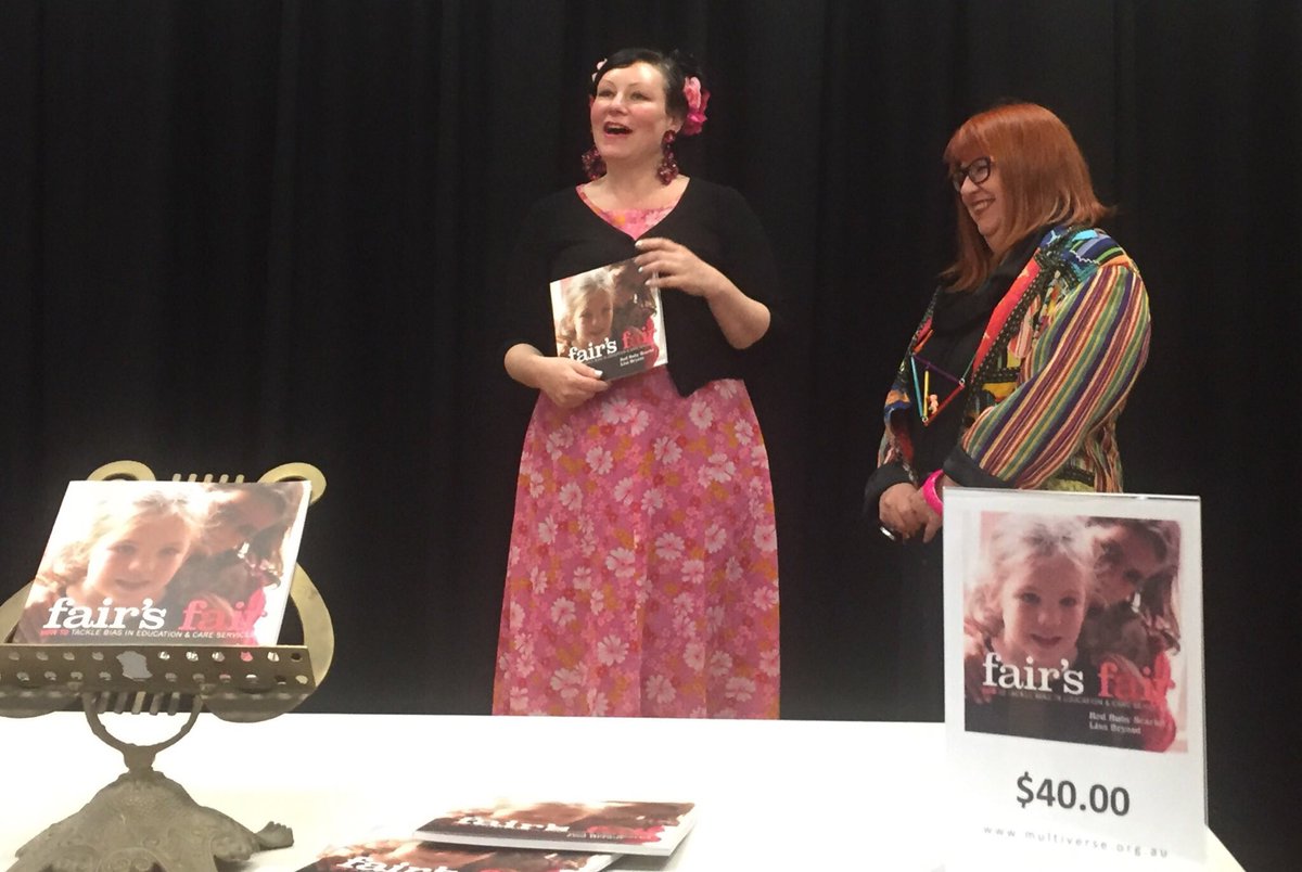 <a href="/RedRubyScarlet/">Red Ruby Scarlet</a> and <a href="/LisaJBryant/">Lisa Bryant</a> Launch their book Fair's Fair - companion to The Antibias Approach  #SJIEC2017 #OzEarlyEd