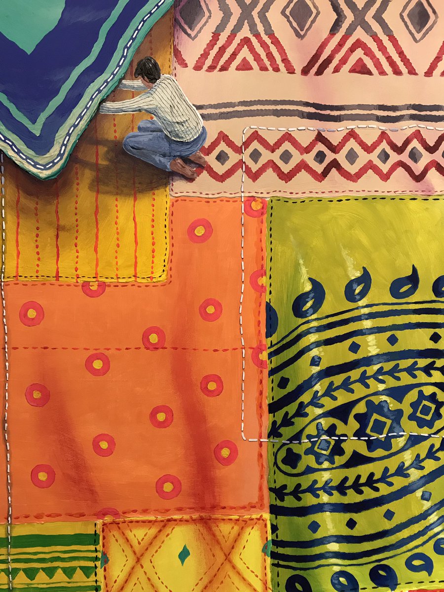 Sam_Kulavoor's tweet image. &apos;The home-made quilt&apos; - Complete piece at @facebook Mumbai HQ for #fbAIRprogram