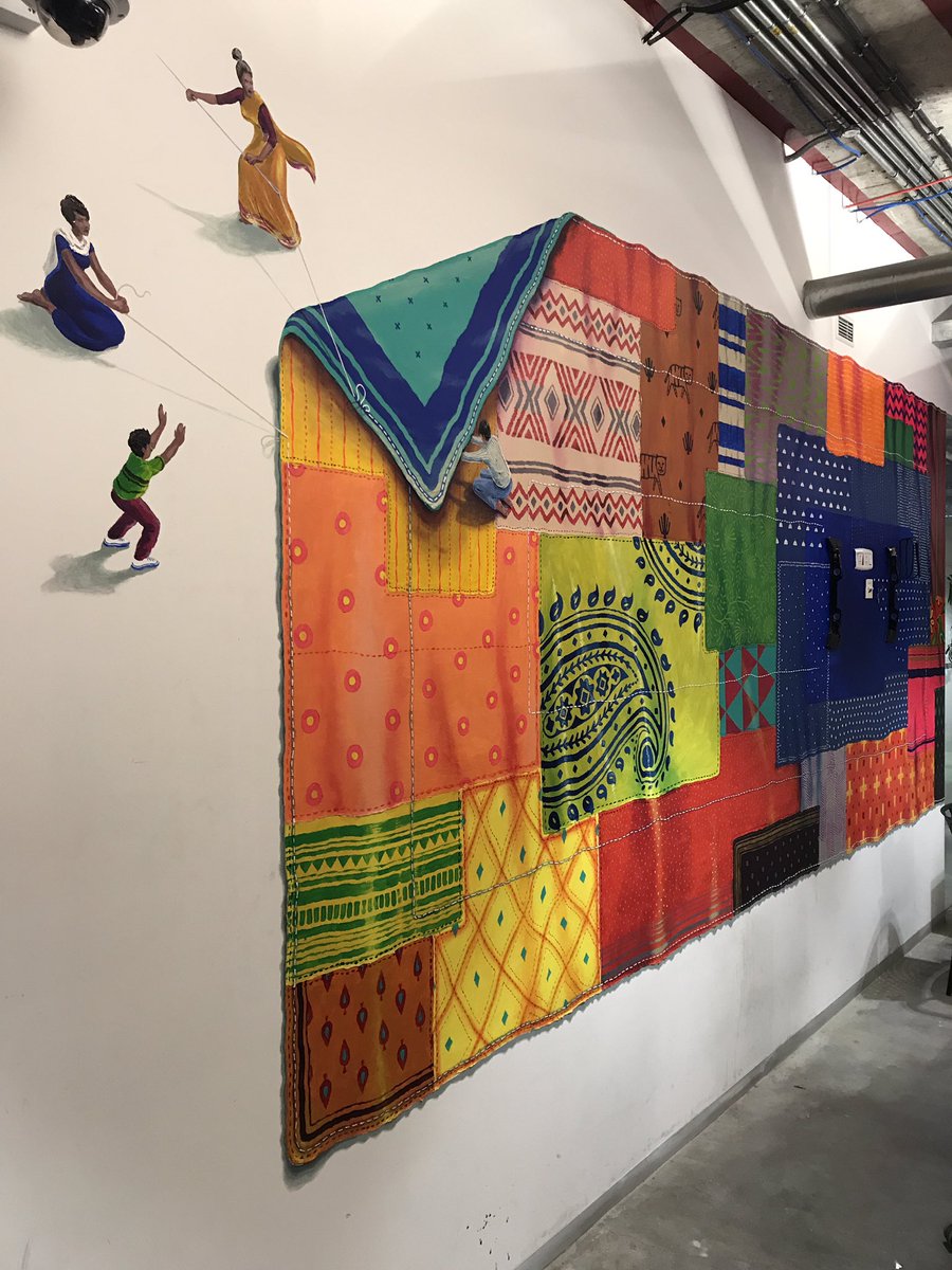 Sam_Kulavoor's tweet image. &apos;The home-made quilt&apos; - Complete piece at @facebook Mumbai HQ for #fbAIRprogram