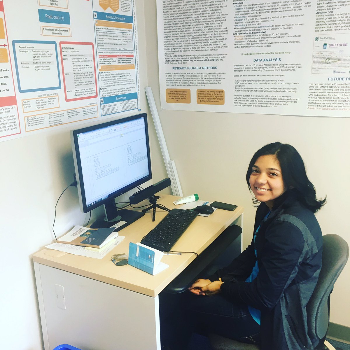 DL2LLab's tweet photo. Saying goodbye to Karla, @MitacsCanada research intern who worked on analyzing data based on Lang. Learner interaction #edtech #CALL https://t.co/vXuKIYMf2T