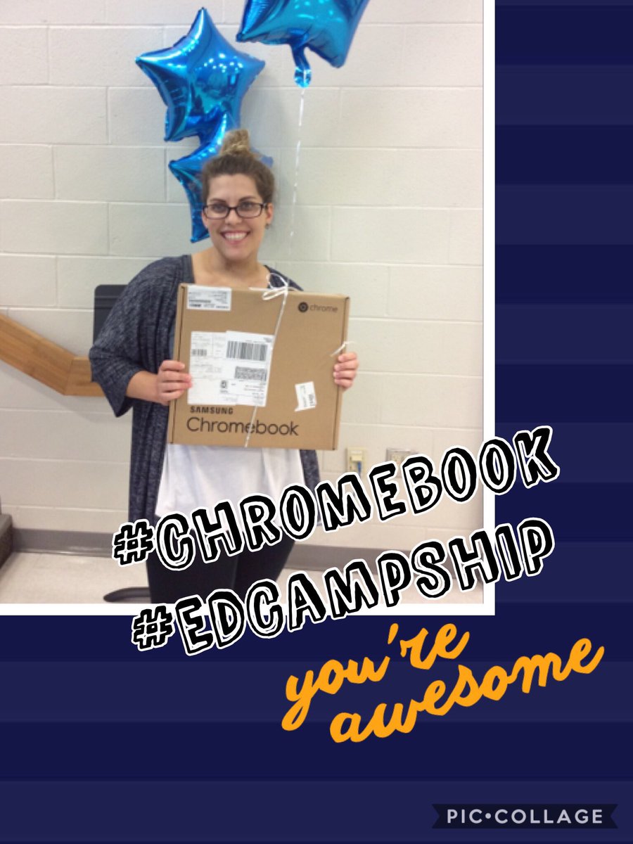 edcampship's tweet photo. This #LuckyDuck scored the #TopPrize at #EdCampShip #Giveaways #KidsDeserveIt and #TeachersDeserveIt , too!!! #Chromebook https://t.co/mS2FOzlRbN