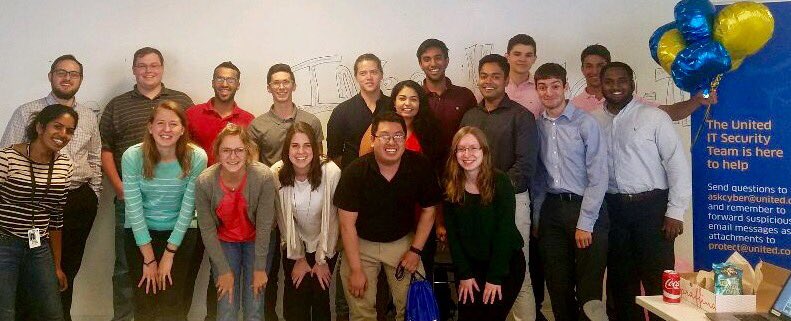 BeckySecurity's tweet photo. United IT interns participated in our first intern-led cyber security hack-a-thon today! So cool! #uinterns #beingunited @weareunited https://t.co/pZMvdWeiop