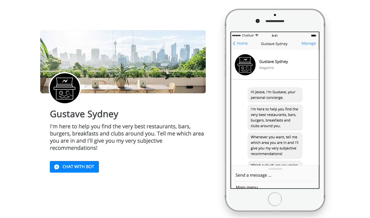 M_Social_Media's tweet photo. I've created this #chatbot 🤖 on #Messenger to find the best places in #Sydney Shares &amp; feedbacks welcome 🙏 👉https://t.co/KQVciO7HxQ https://t.co/4FFqHhANT2