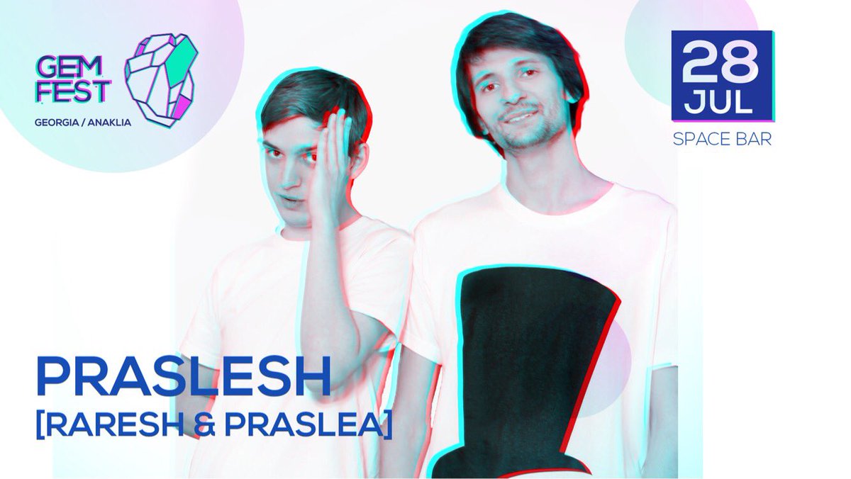 gem_festival's tweet photo. #Romania's Praslesh (Raresh &amp; Praslea) to perform at the Space Bar stage at #GEMFest #electronicmusic #festival in #Anaklia, #Georgia🇬🇪🇪🇺🇷🇴 https://t.co/p1xkVMdZWV