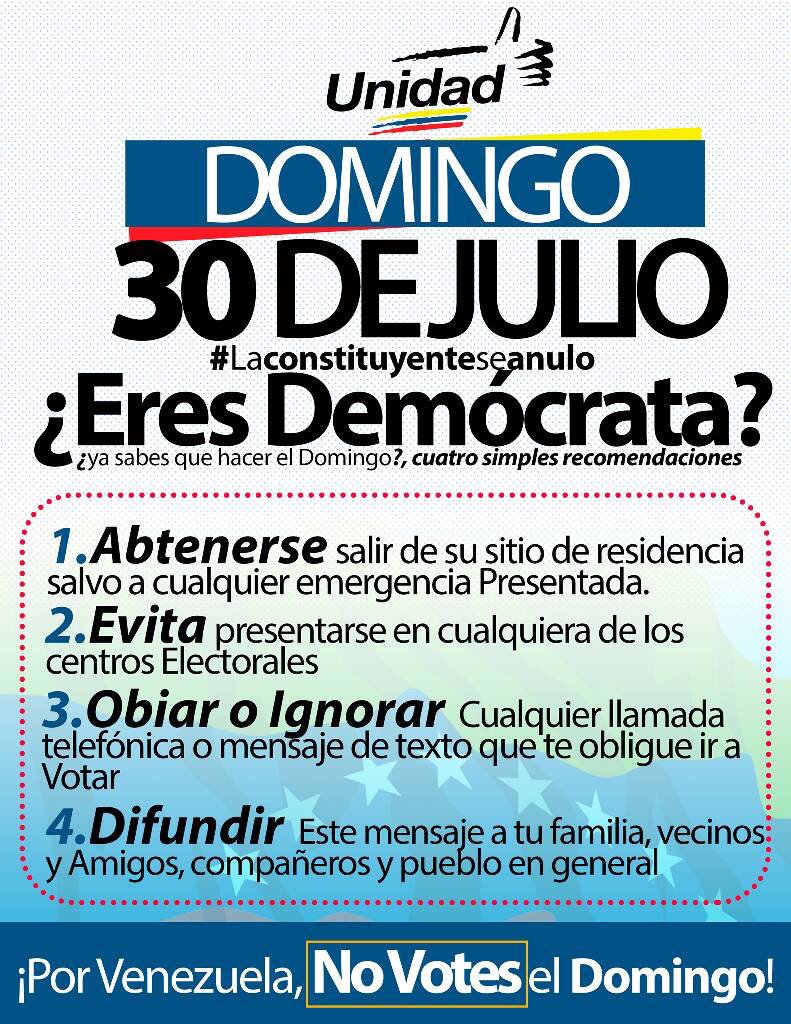 rctv's tweet photo. Llamado de la UNIDAD para el domingo 30J https://t.co/hpwigLjVyb