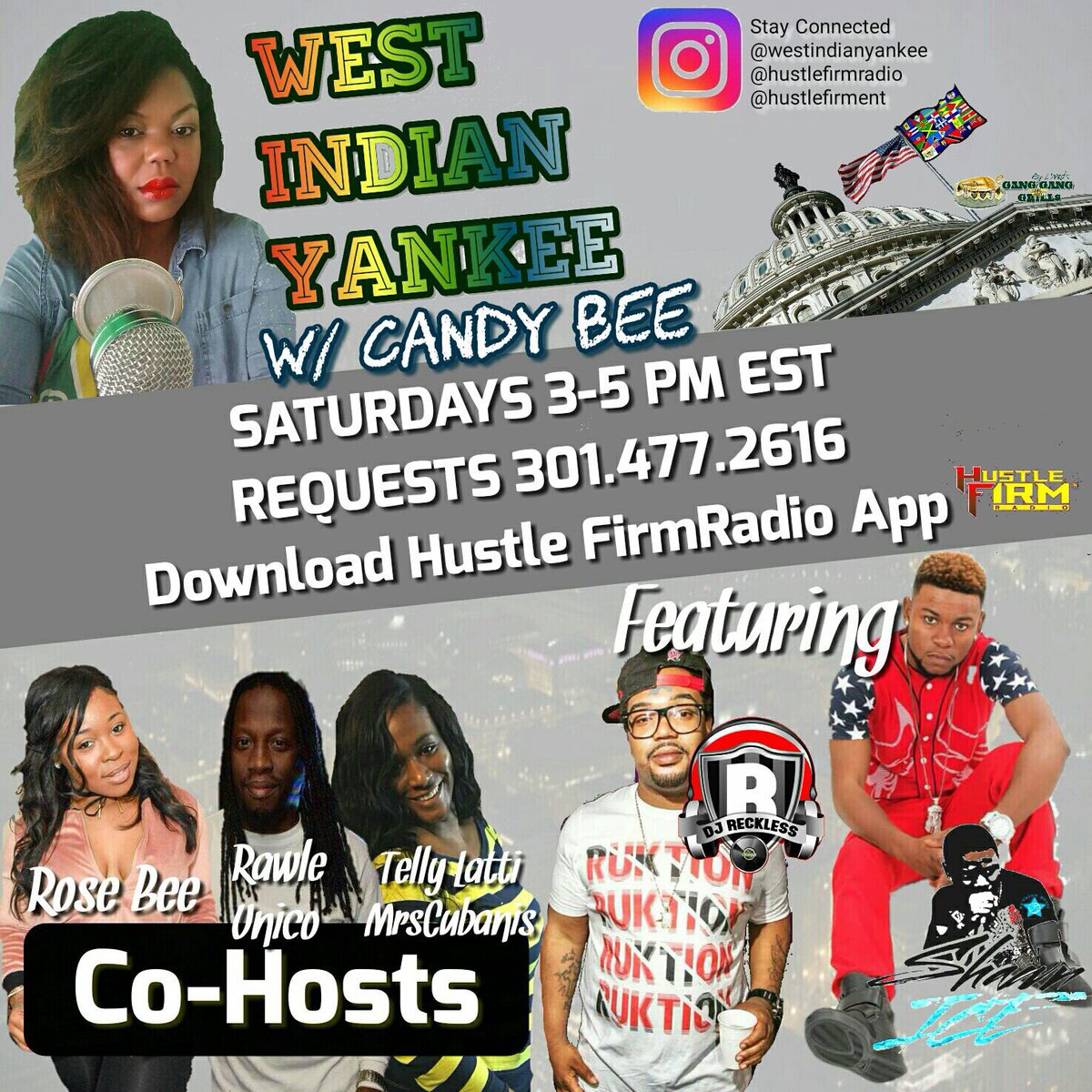 TellyBlack's tweet photo. 🏴 West Indian Yankee Show 🇺🇸
🎙Host - #CandyBee
Saturdays 🕒 3 - 5 PM EST
https://t.co/zf3DajNQZc https://t.co/ueEmaPXSYE