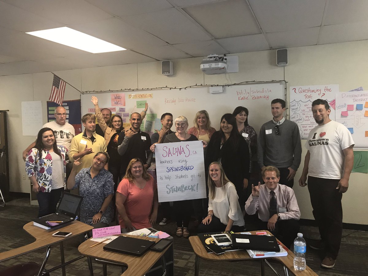 WorthwineK's tweet photo. Salinas UHSD middle school teachers killed it!!! Ready to get their kids reading Steinbeck! #SpringBoard #salinasuhsd #Salinas https://t.co/ysURP6xclt