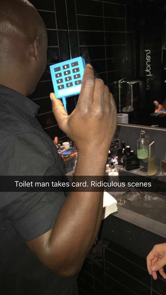GeorgeLineker's tweet photo. In a bar and I say to the toilet guy sorry I've not got cash, he goes yeh cool I take card. My hero https://t.co/gHbGwvO6vt