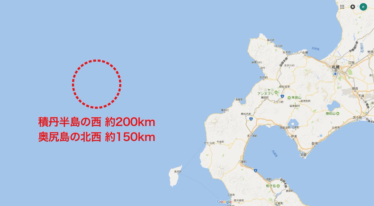 和田 哲 ブラサトル 古地図と歩く 札幌圏 好評発売中 Na Twitteri 北朝鮮のicbmの落下推定地点 北海道の積丹半島 西約0キロ 奥尻島北西約150キロの日本のeez内の日本海上 を地図で確認したら 背筋が寒くなりました