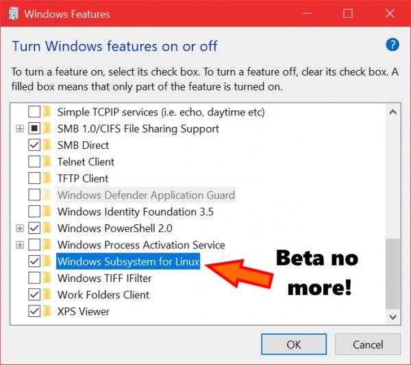 binitamshah's tweet photo. Windows Subsystem for Linux out of Beta (CLI support) :  https://t.co/niokPGUr2H https://t.co/vn3ViyHfbH