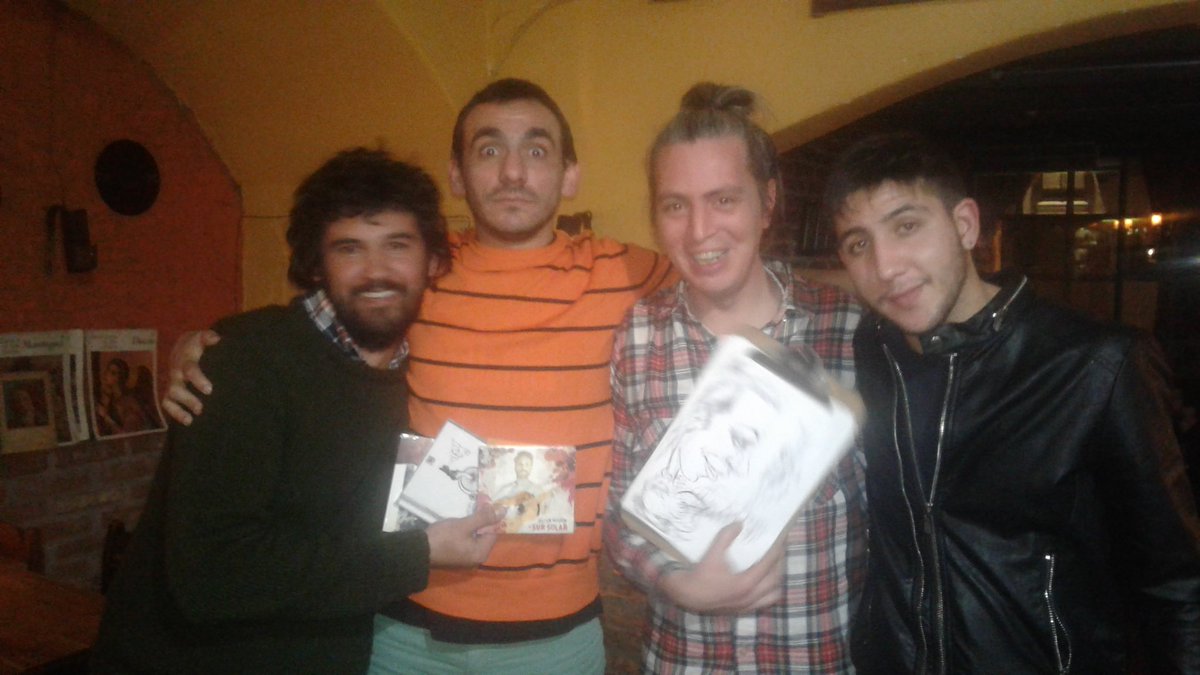 Tremendo programa #12 de Cantores en el bar. De izquierda a derecha: Borges, Estefanell, Jantos e Ifrán.