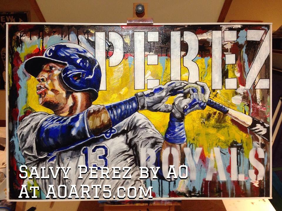 AOART5's tweet photo. Hey @RexHudler1 - how abt some @royals art behind you & #ryanlefebvre Aug 6 for Art at the K? https://t.co/mkc7IpnN5c