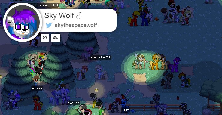2EXTREME2008's tweet photo. I spy @skythespacewolf In #PonyTown

lol! so shy!
XD https://t.co/Y3ymQtwfGE