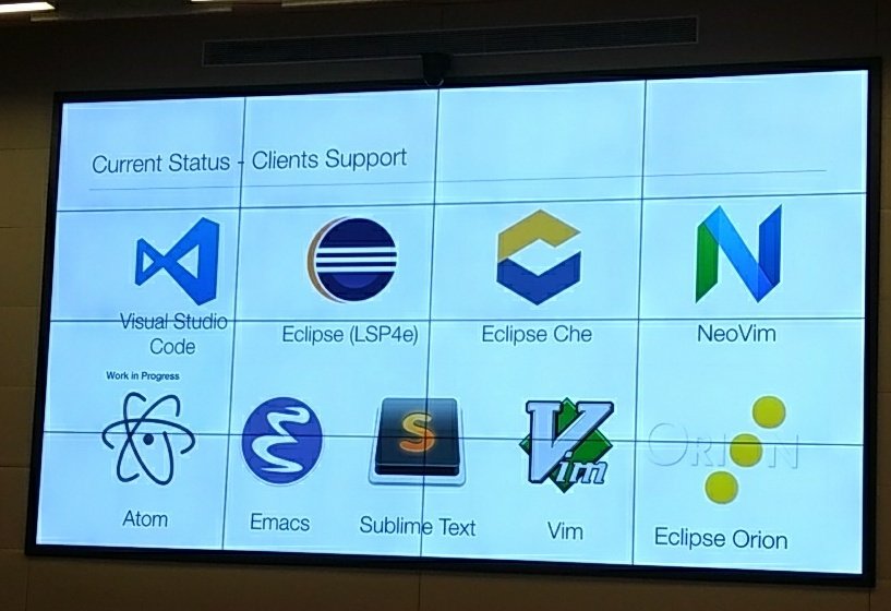 noopur2507's tweet photo. What is Language Server Protocol? Current status! #LSP @mikbarbero at #EclipseSummit2017 https://t.co/T8B2YLT2FW