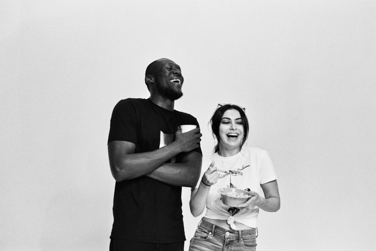 charli_xcx's tweet photo. hello world. here's a lil montage of me and @Stormzy1 posing with a bowl of cereal. enjoy. #xcxboys https://t.co/bjca4899h9