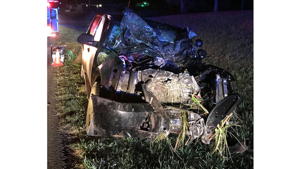bluelivesmtr's tweet photo. DeKalb County Sheriff's deputy slams into a bull in the road. Deputy &amp; K9 ok, the bull wasn't so lucky. 
FULL STORY: https://t.co/17qcUyve9m https://t.co/Kv9OQXJPCi
