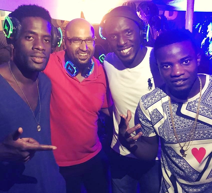 thedjbk's tweet photo. Its all love in this game. #NoTimeForBeef @thedjrpm @thedjbk @djslickstuart @djroja_ chilling at #KellaGramSilentDisco hosted by @kellagram. https://t.co/NhV7JSy0Hm