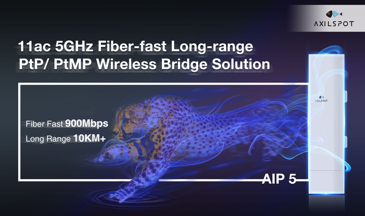 axilspot's tweet photo. #AXILSPOT AIP5 11AC wireless bridge offers 900Mbps RF capacity, wireless backhaul performance at ranges up to 10+ kilometers.
#wifisolutions https://t.co/4R1jPhHAk2
