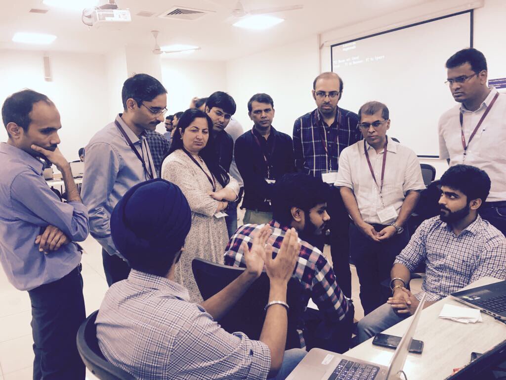 nanjappa_bs's tweet photo. Problem finding collaboratively ! ZD to code! @Infosys and Academia  #HackerFactory @Chd DC #EveryInfoscionIsAnInnovator @vsikka https://t.co/H5VyPaL75T