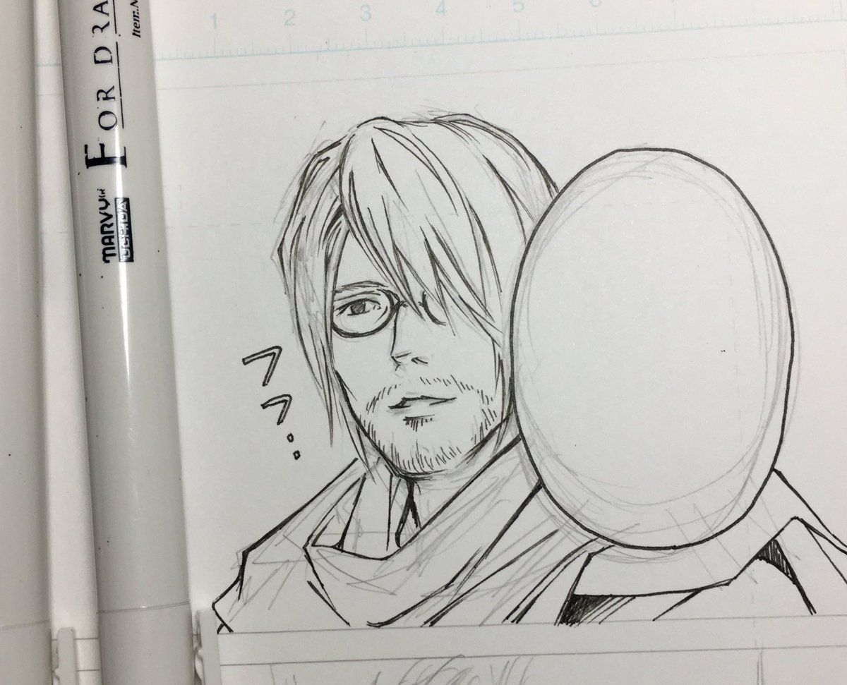 目が死んでるコマ早くペン入れしたかったのです(他の下書き何もできていない) #Foedusアンソロ 