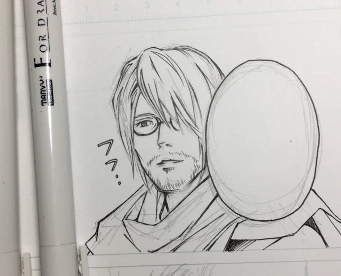 目が死んでるコマ早くペン入れしたかったのです(他の下書き何もできていない) #Foedusアンソロ 