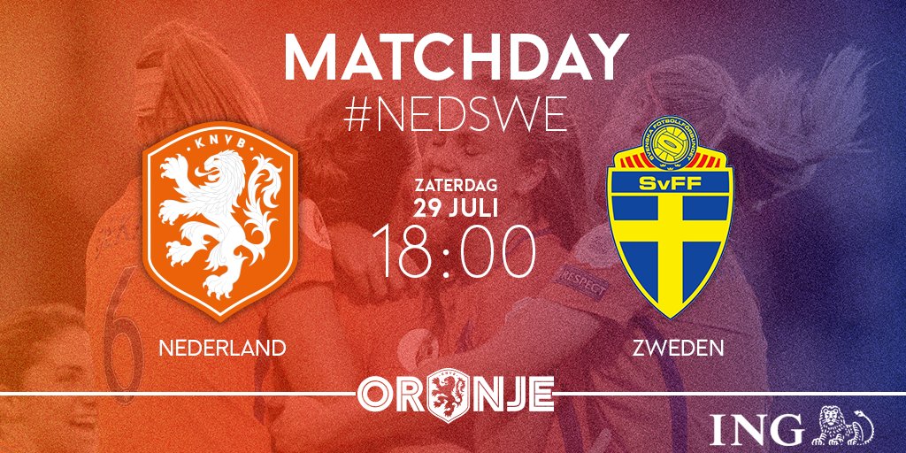 oranjevrouwen's tweet photo. MATCHDAY!! Vandaag spelen we in de kwartfinale tegen Zweden! Aftrap: 18.00 uur. #NEDSWE #OnsEK https://t.co/SpxmKcoTz6