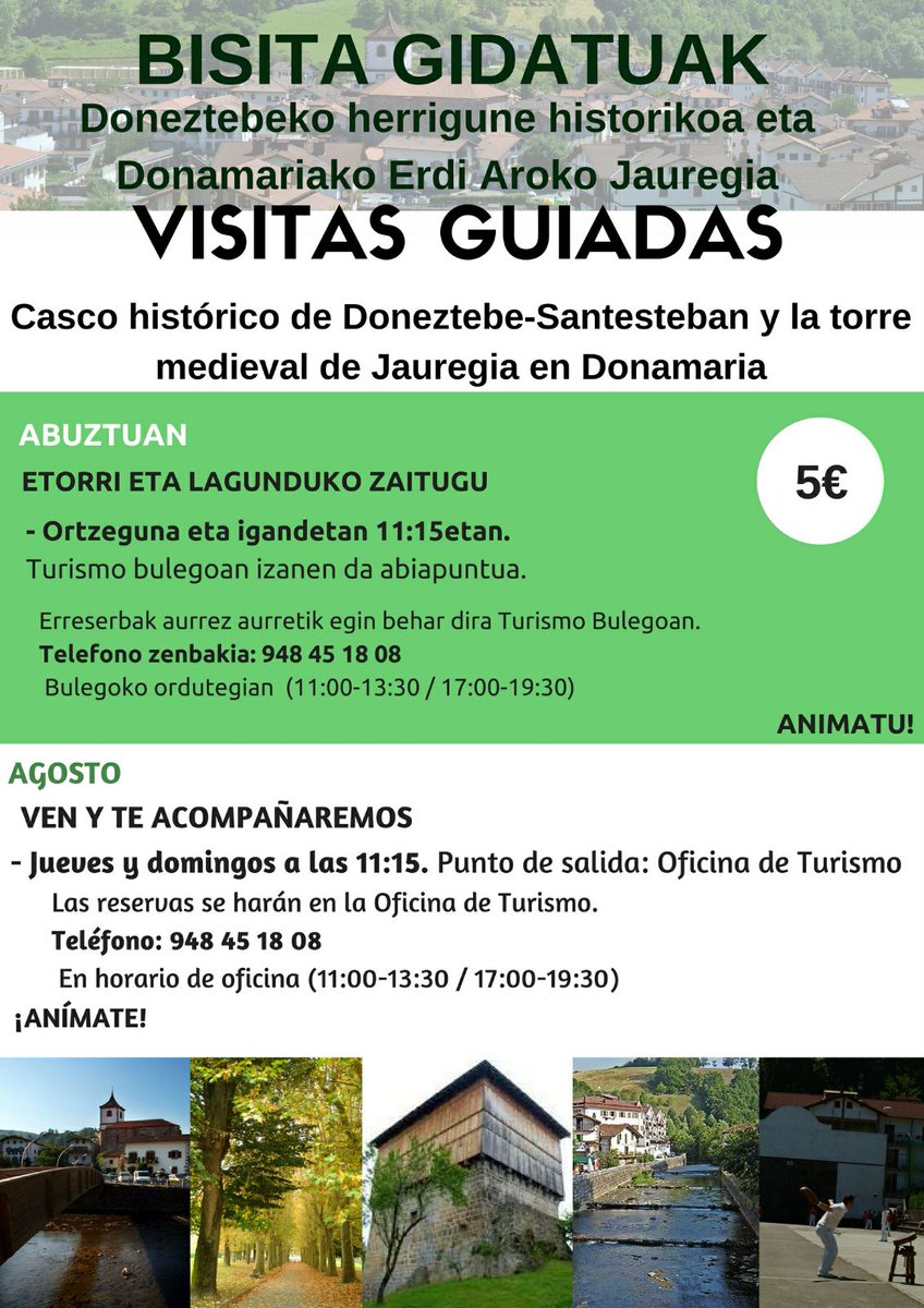 BaztanBidasoa's tweet photo. Visita gidatuak Donezteben eta Donamarian / Visitas guiadas en Doneztebe y Donamaria #Doneztebe #Donamaria #Malerreka #BaztanBidasoa https://t.co/AtSuHxgo8Q