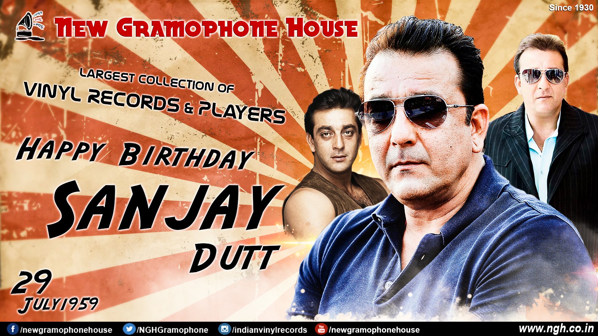 Wish u a very Happy Birthday Sanjay Dutt.. See All Sanjay Dutt Movie Vinyl Record
Visit -  