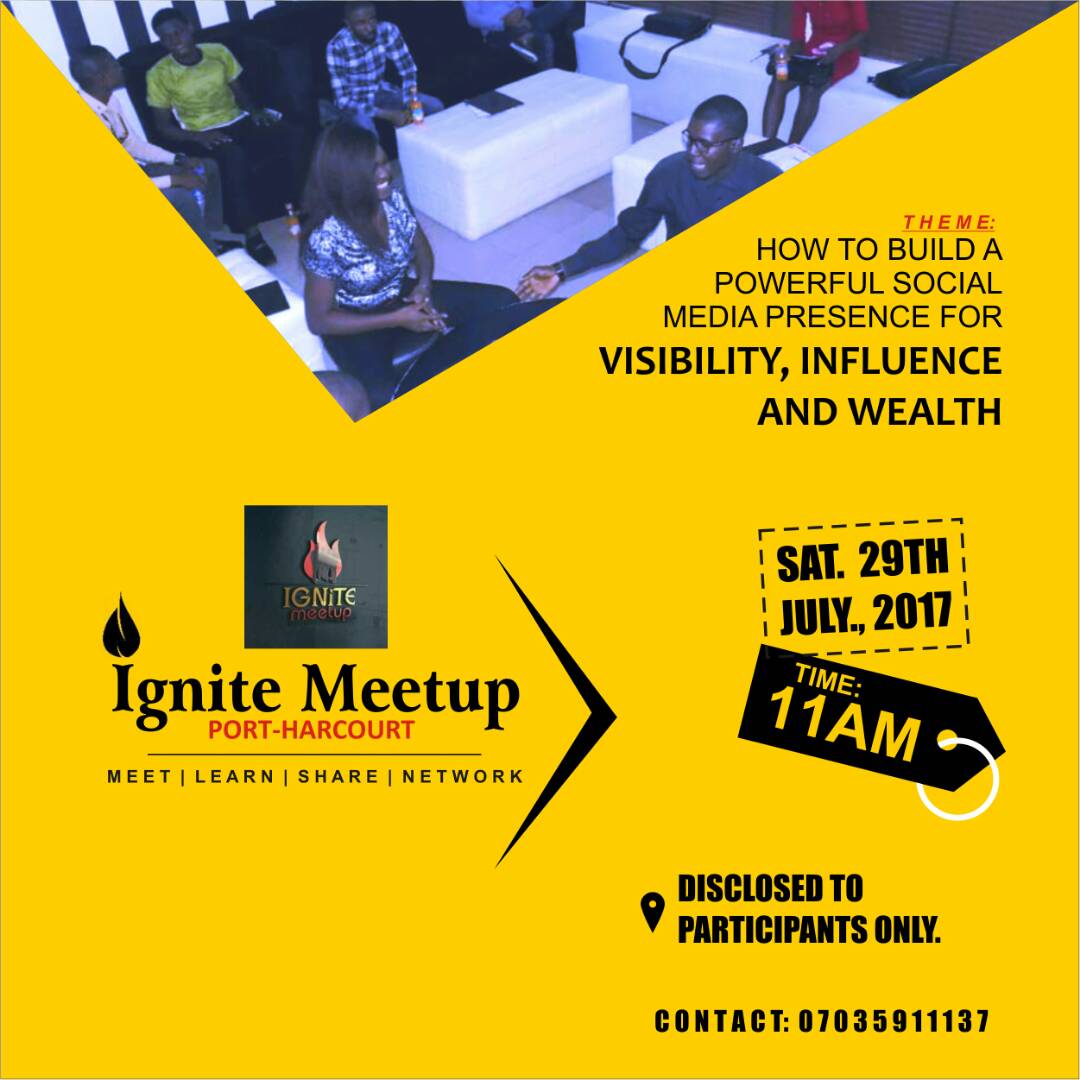 ignitemeetup_'s tweet photo. Ignite Meetup PH going down today live by 11.00am. Call 07035911137 for more details. Tweet RT #ignitemeetup @DirectPHC @phcityonline https://t.co/78Bth9o9kp