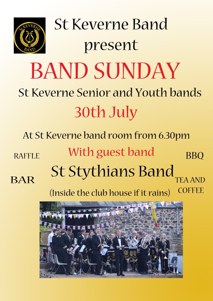 St_Keverne_Band's tweet photo. Tomorrow !!  
#brassband #St keverne #great evening #music #bbq https://t.co/yHQv2YAZt3