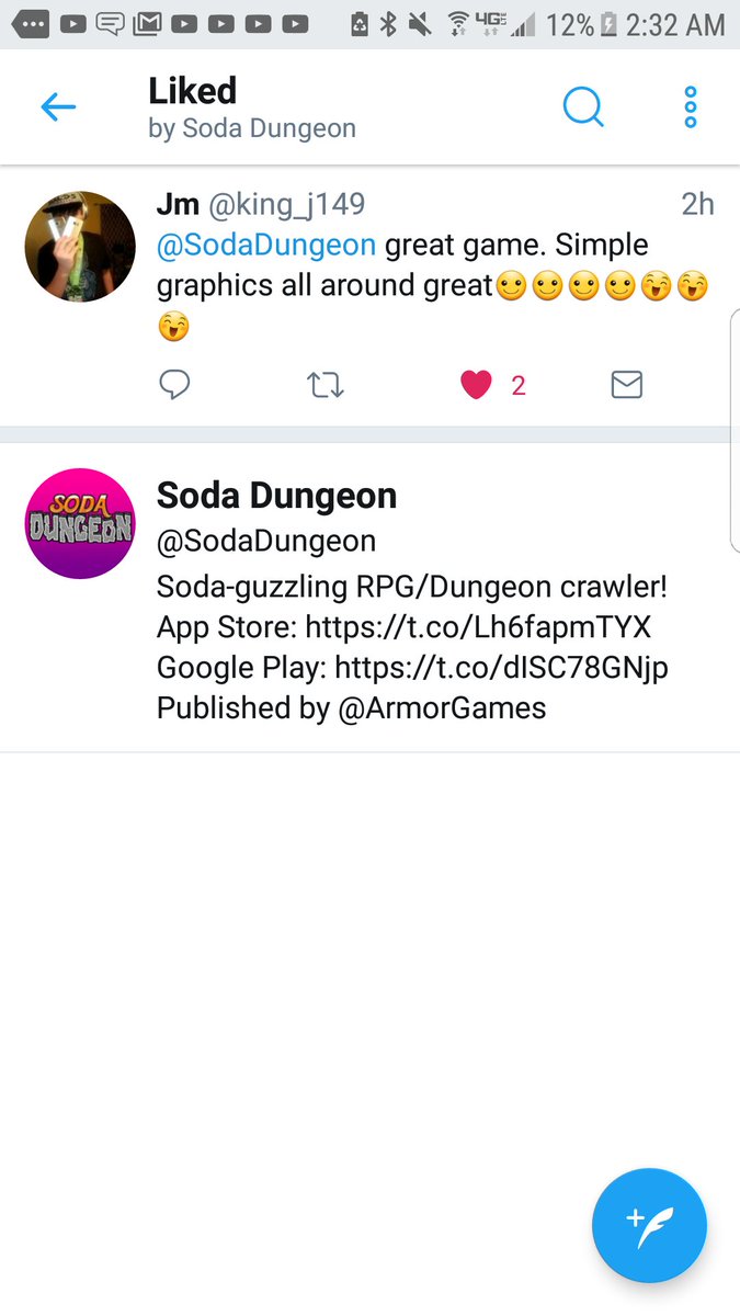 king_j149's tweet photo. Omg @SodaDungeon liked my tweet!!! https://t.co/nQxN5nzDmh