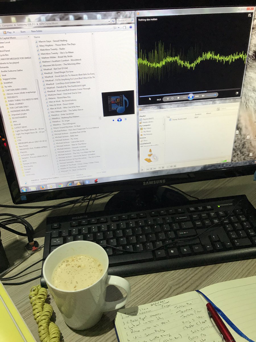FerretGee's tweet photo. Coffee & Music. All is right in the world #Saturdaybreakfast #KZNCapital104fm #martingee #communityradio https://t.co/KKJLzFQ0cv