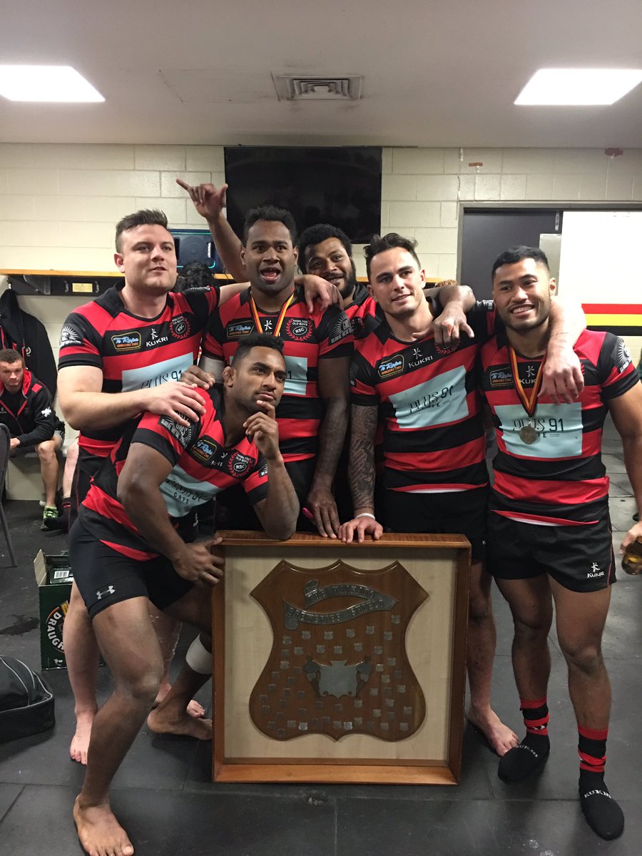 pele_cowley's tweet photo. First premier final win couldn't be any sweeter! #TWOARMS 🏆⚫️🔴⚫️ https://t.co/a3Vfq0Mk9L