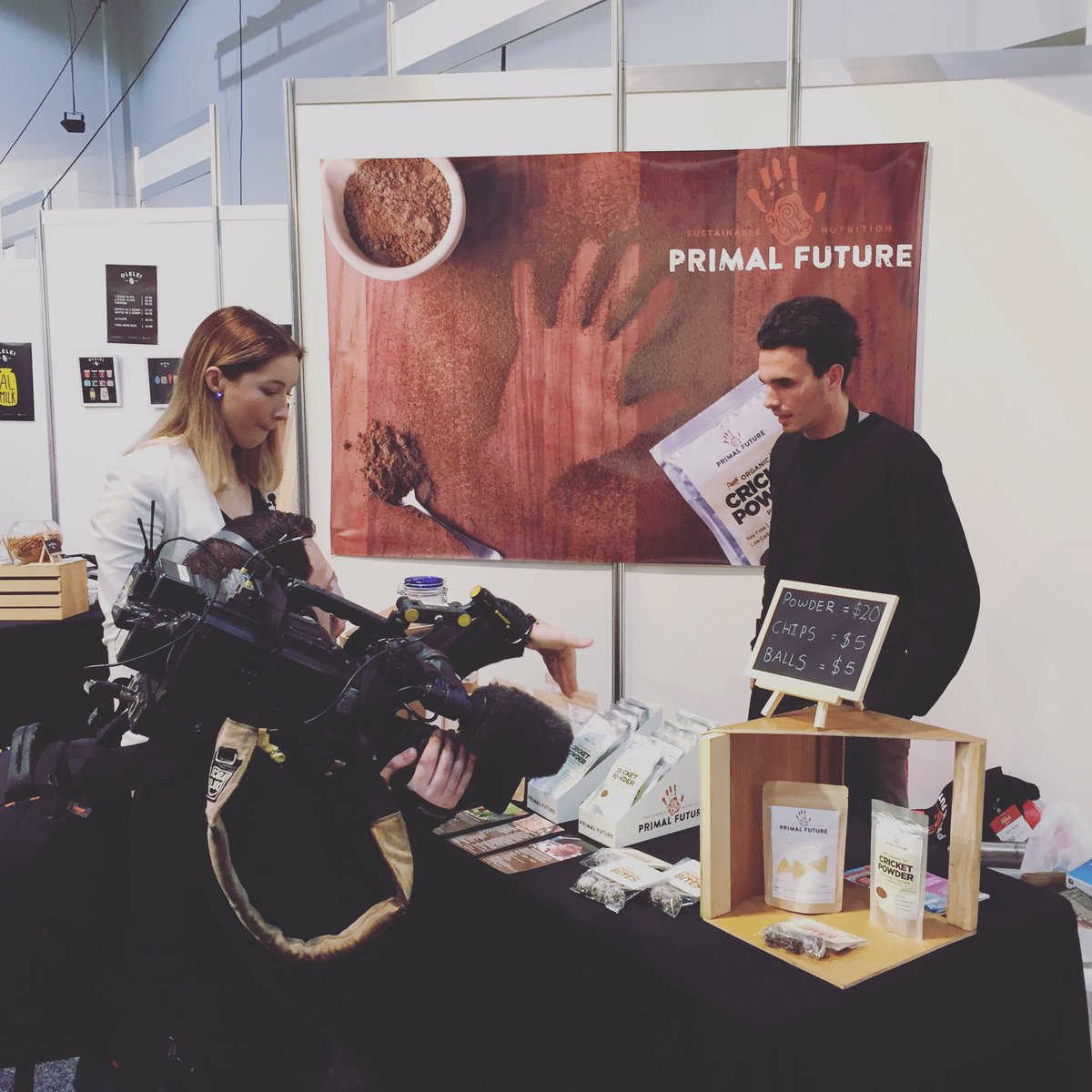 primalfuturenz's tweet photo. TV interview hopefully coming soon on Primal Future and the future of protein! #edibleinsects #crickets #bugs #futurefood #cricketpowder https://t.co/xUJnfD3o33