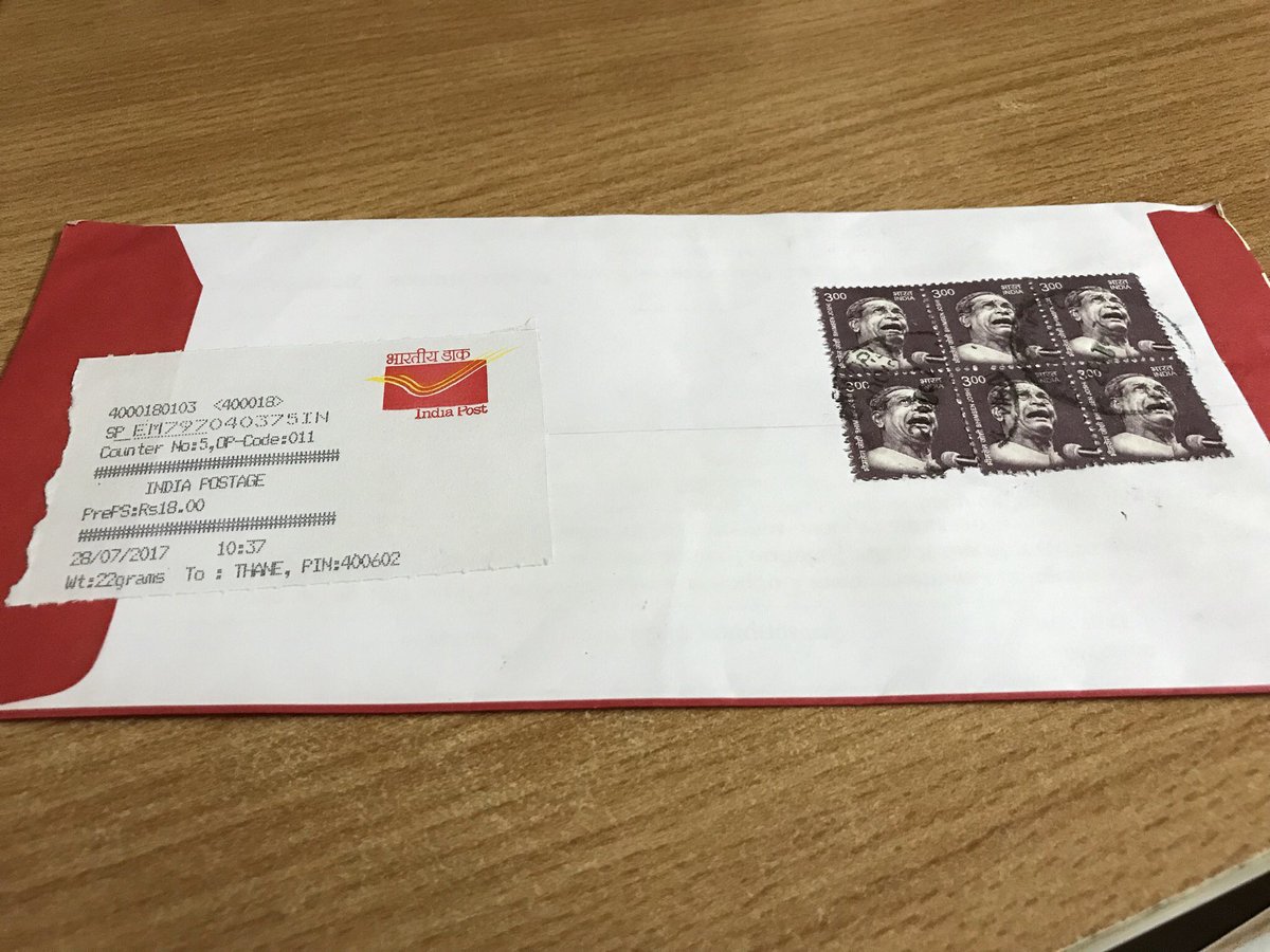 riteshmadhok's tweet photo. #happy to see goodold @PostOfficeIndia back on my door #nostelgic #postmail #welcomeback #waytogo #personaltouch #support @GovernmentIndia https://t.co/1j2g7K79T0