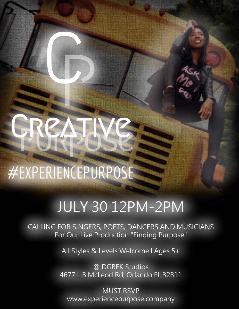 PurposeEXP's tweet photo. 1 more day 2 sign up!RSVP so prep details can be sent 💃🏾#nationaldanceday #orlandopoets #orlandomusicians #orlandosingers #orlandodancers https://t.co/63q9RW2zSB