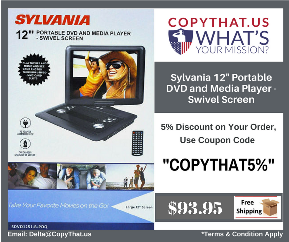 Darrin_Brad's tweet photo. Sylvania 12" #PortableDVD and #MediaPlayer - Swivel Screen #Electronics #ElectronicsAppliances https://t.co/u3t1qXZwLP https://t.co/1rvv1mgaSI
