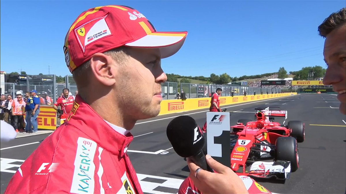 F1's tweet photo. VET: "The car today has been incredible... To have the car in the right window, people around... that's what it's about" #Quali #HungarianGP https://t.co/10StnD0eXD