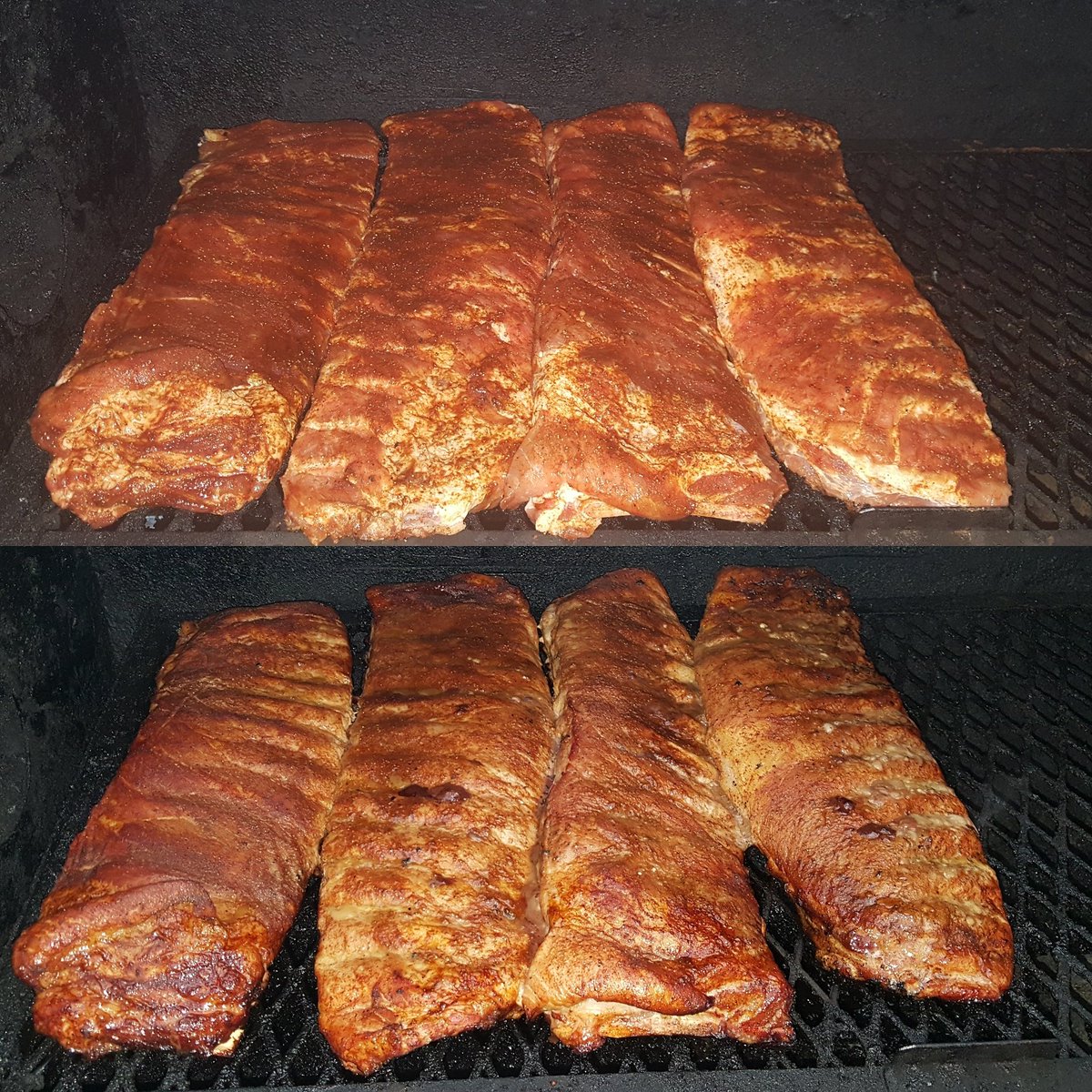 thehungryheath's tweet photo. #thehungryheath #bbq #hickory #pork #ribs #saturday #smoke #lowandslow #happy #cooking #texasbbq #gunnabegood #excited #yummy https://t.co/MlMMXbeos9