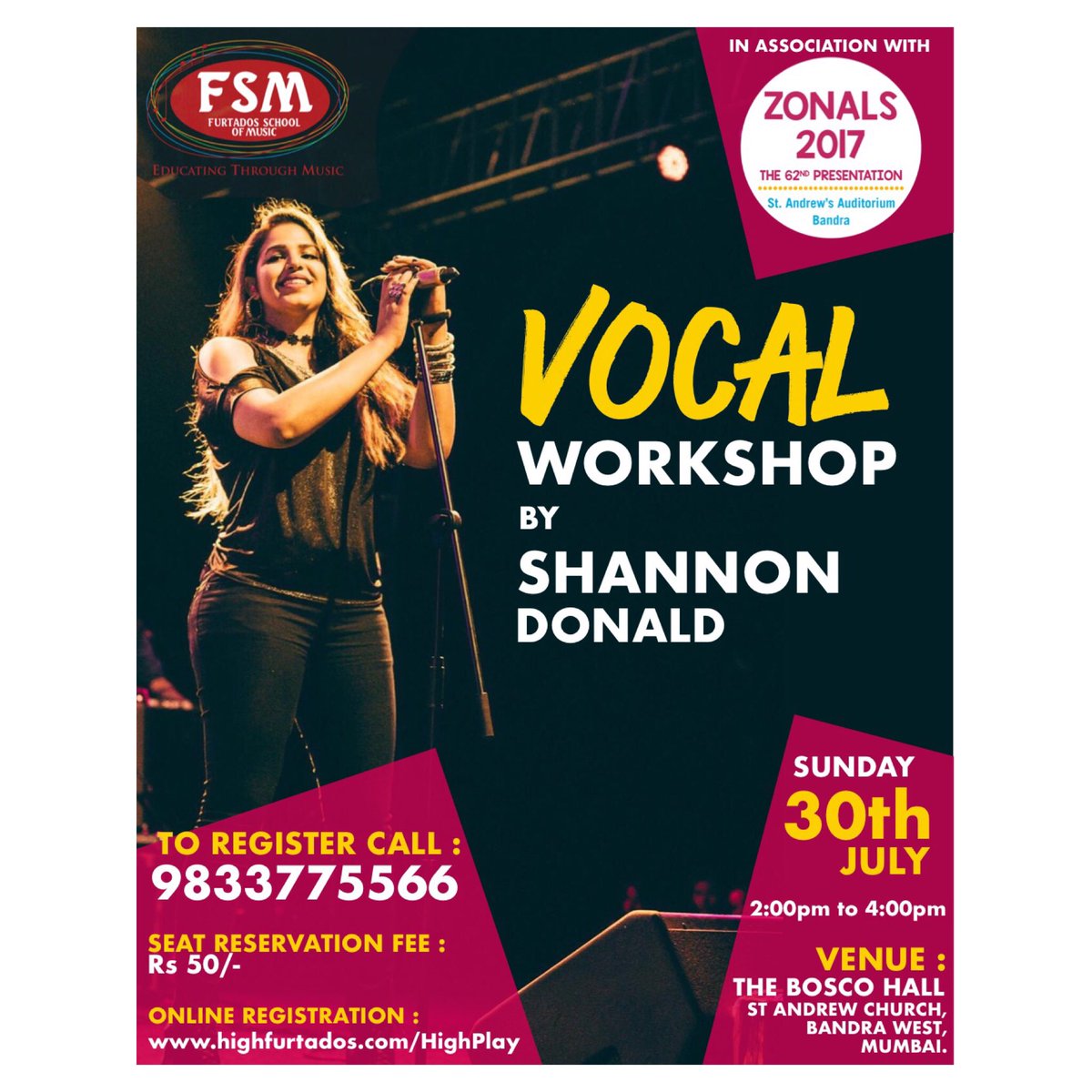 ShannonDonald5's tweet photo. Can't wait to work with all the singers who signed up - we have 40+ registrations 😍🙌🏼🎉
Tomorrow in #Bandra 

#VocalWorkshopbyShannonDonald https://t.co/mTm7AGfxNG