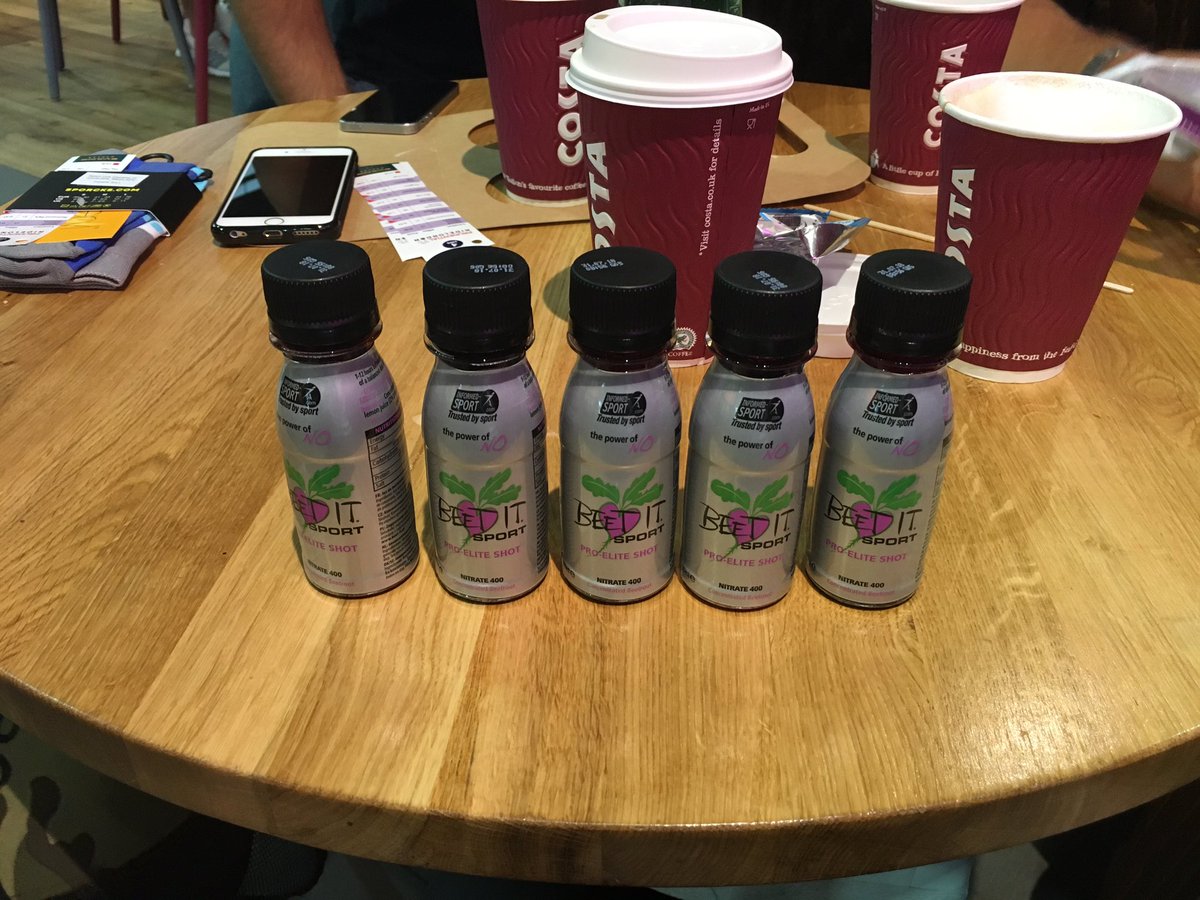 Dirtywknd's tweet photo. Getting prepped @BeetItSport 👍 should carry us round the whole 100 miles 👊 #RideLondon #beetrootpower https://t.co/ZxILMiY9Kk