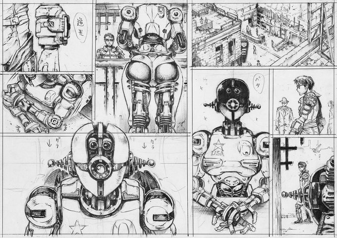 序盤のレイダー達さえ終われば情報量は減るはず…と高を括っていたけど、メカを左右対称に描くのがこんなにも辛いとは思わなかった。この作画ペースだと二本立てを諦め、ページを増やして単発での発売を検討しなければ…。#Fallout4 