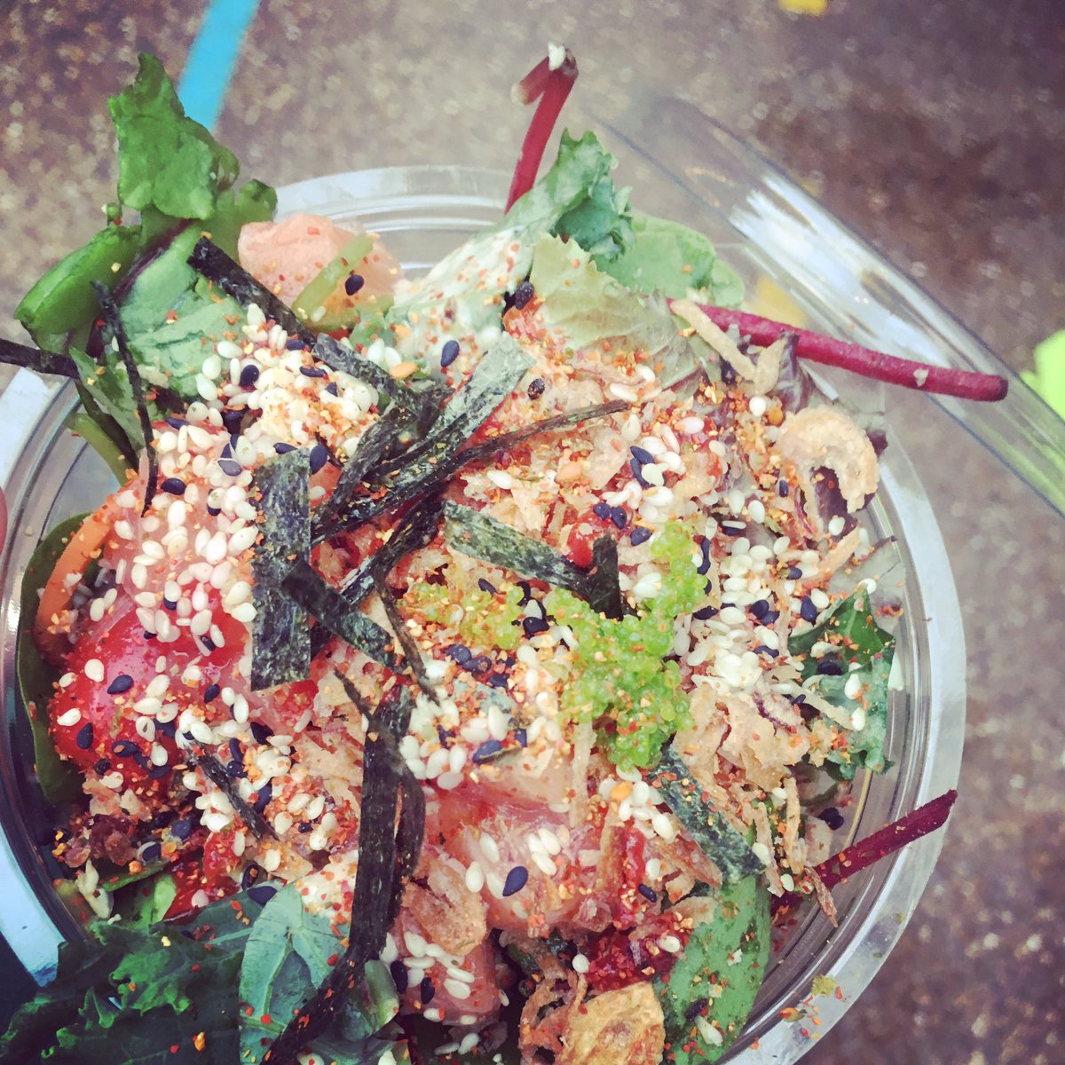 Marie_Chorley's tweet image. #poké bowl from #greenzenpokebar at last nights @WeAreWaterlooUK and @LondonFoodLink debate on 'Will Brexit mean better food for Britain?’