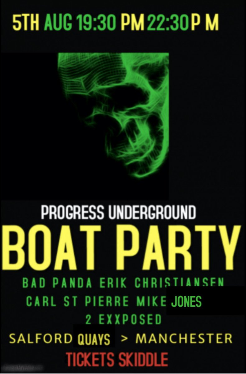 partypandauk's tweet image. 7 days people PROGRESS FESTIVAL BOAT PARTY &amp;amp; AFTER PARTY NEXT SATURDAY skiddle.com/whats-on/Manch… #saturdaymorning #SaturdayMotivation #Bangers