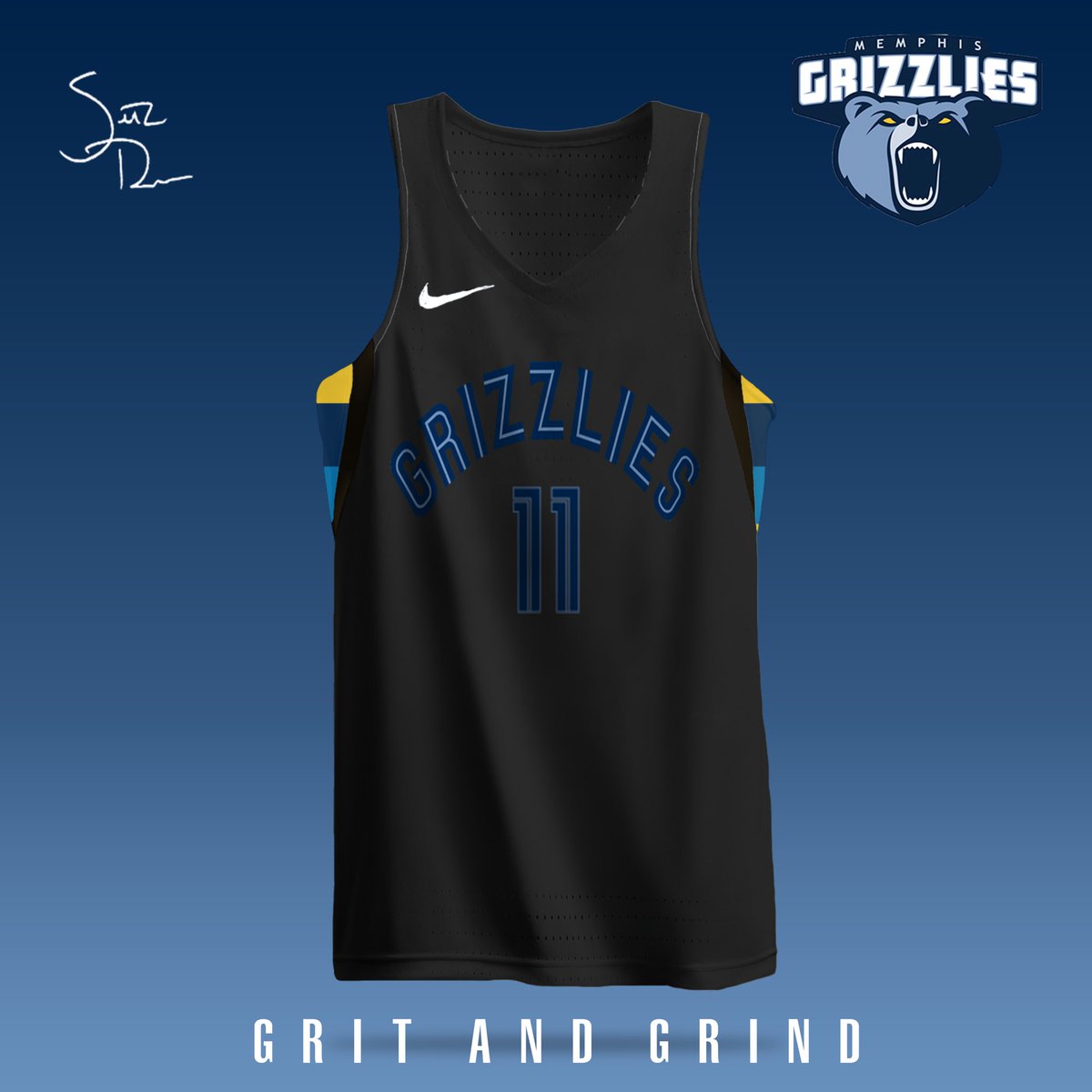 Memphis Grizzlies Jersey Concepts. (Via Djossuppah Art) on twitter. : r/ memphisgrizzlies