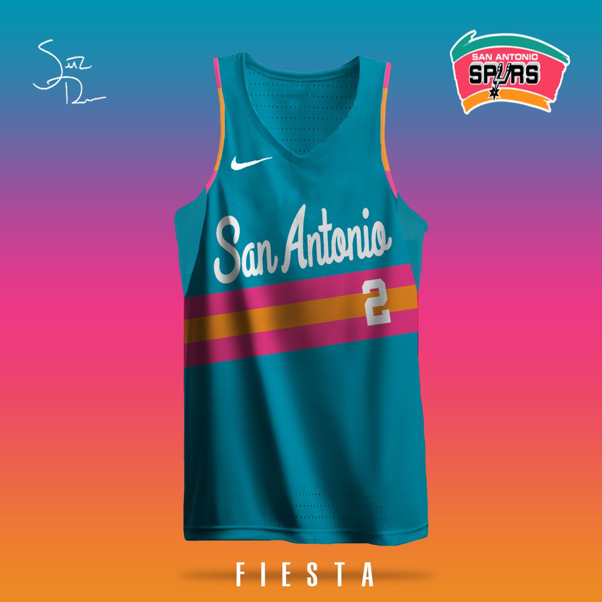 spurs colorful jersey