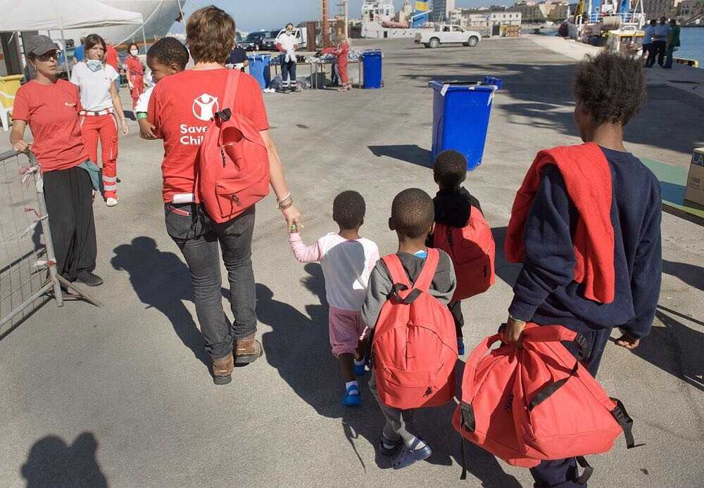 4 siblings who lost their mum at sea take 1st steps on land in Italy. They are now safely in a community home #SaveLivesAtSea